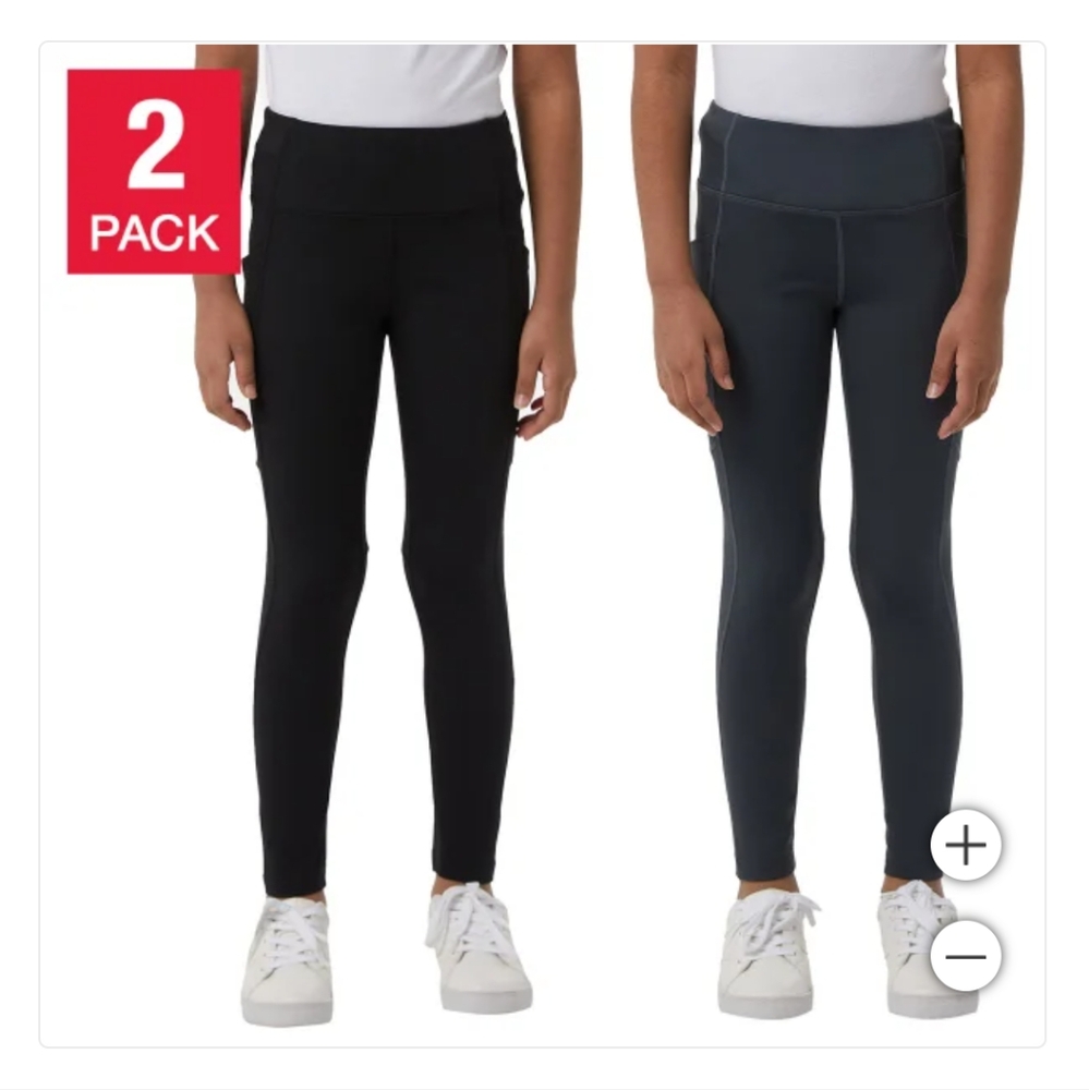 New 32 Degrees Youth 2-pack Assorted Bottoms Leggings Black Gray Size XS 5/6 NWT